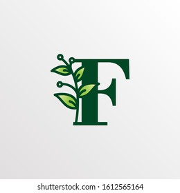 Initial Letter F Botanical Logo Design