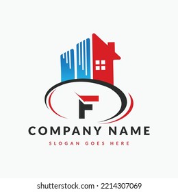 Logo De La Letra Inicial F Del Edificio. Logo de la casa, Arquitectura, Hogar, plantilla de diseño del logotipo de bienes raíces