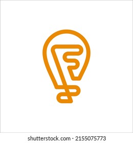 Initial Letter F And Bulb Logo Vector