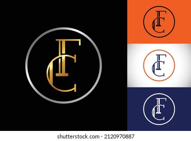 Vector de diseño del logotipo F C de la letra inicial. Símbolo gráfico de alfabeto para identidad empresarial