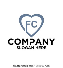 Initial letter F C logo vector design template