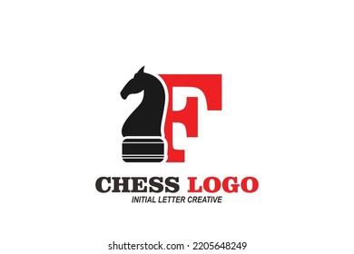 initial letter F chees horse logo