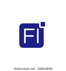 Initial Letter F and I Combination with Negative Space Style Concept Logo Design Isolated on white Background.