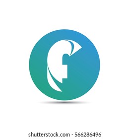 initial letter f creative circle logo typography design for brand and company identity. gradient blue color