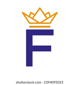 Initial Letter F Crown Logo. Crown Logo for Beauty, Fashion, Star, Elegant, Luxury Sign