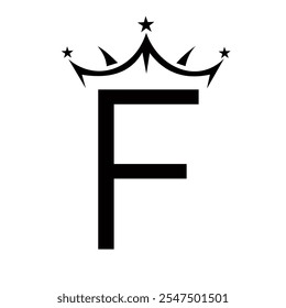 Initial Letter F Crown Logo For Beauty and Fashion Logo Symbol Vector Sign