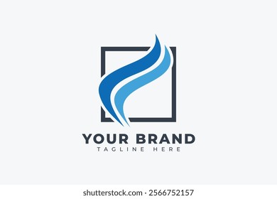 Initial Letter F Curve Logo Design Element