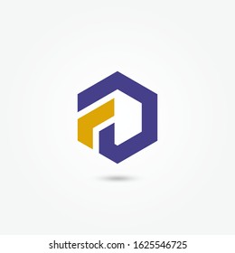 Initial letter F D logo icon template elements. Creative alphabet design vector. Vector illustrator