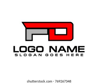Initial letter F & D logo template vector