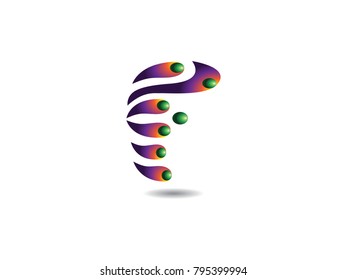 Initial Letter F Design Logo Vector Graphic Branding Letter Element.