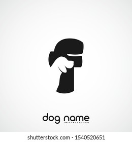 Initial Letter F Dog Logo And Icon Name Dog Design Vector.