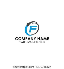 Logotipo de conexión de letra inicial F punto, tecnología colorida modelo de diseño de monograma de icono F digital.