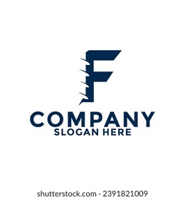 Initial letter F drill logo vector, initial letter with Drill Logo design template