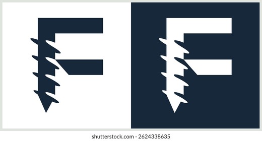initial letter F drill logo