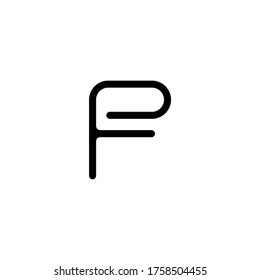 initial letter f and e, fe, ef logo, lowercase monogram line art style design template