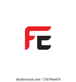 initial letter F and E, FE, EF logo, monogram line art style design template