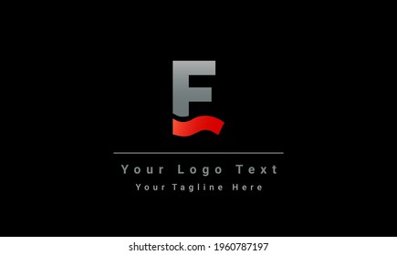 Initial Letter F and E Linked Logo. Red and White Geometric Shape Origami Style isolated on Black Background. Usable for Business and Branding Logos. Flat Vector Logo Design Template Element.