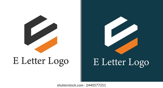 Initial Letter F and E Linked Logo. Red and White Geometric Shape Origami Style isolated on Double Background. Usable for Business and Branding Logos. Flat Vector Logo Design Template Element