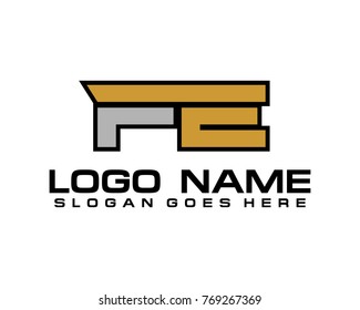 Initial letter F & E logo template vector
