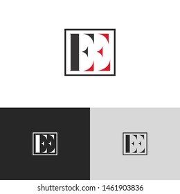 Initial Letter f e uppercase modern logo design template elements. red letter Isolated on black white grey background. Suitable for business, consulting group company.