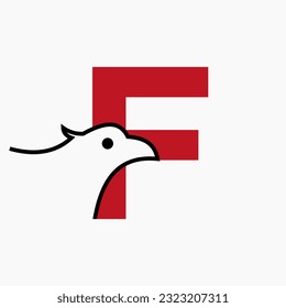Initial Letter F Eagle Logo Design. Transportation Symbol Vector Template