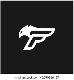 Initial Letter F, Falcon Eagle Hawk Phoenix concept logo design, 