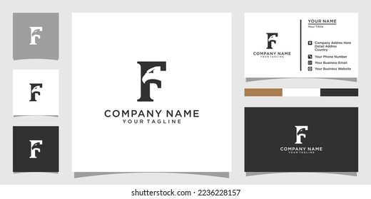 Initial letter F with Falcon logo design vector.