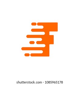 Initial Letter F Fast Speed Logo Design Template