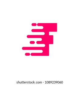 Initial Letter F Fast Speed Logo Design Template