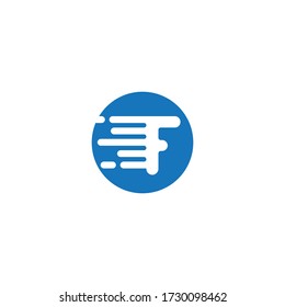 Initial Letter F Fast Speed Logo Design Template