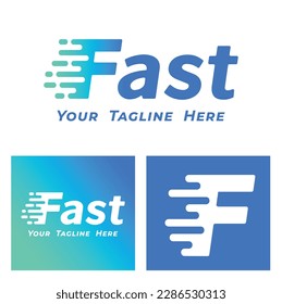 Initial letter F Fast Speed logo design template