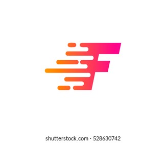 Initial Letter F Fast Speed Logo Design Template