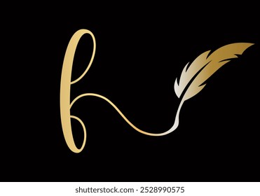 Initial Letter F Feather Logo Design Vector Template. Feather Symbol