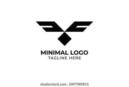 initial letter F FF hawk wings or raising phoenix abstract business logo for fly or flight