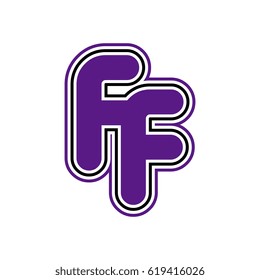 initial letter f and f. ff monogram outline logo