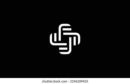  letra inicial F, ilustración del icono del vector de diseño del logotipo del octógono de FF 