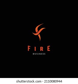 Initial letter F fire icon logo design inspiration