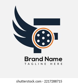 Initial Letter F Flim Logo. Flim logo, Movie, Feather, Wing, Reel logo design template Template