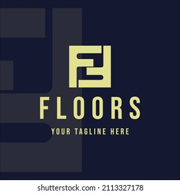 initial letter f or floor logo vector illustration template icon graphic design. floors sign or symbol with creative idea for company