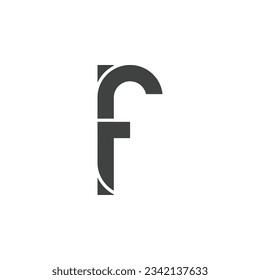 Letra inicial icono de letra F con diseño plano, EPS 10 editable