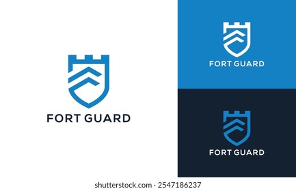 Letra inicial F Forte Guard design do logotipo