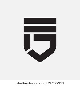 Initial letter F, G, FG or GF overlapping, interlock, monogram logo, black color on white background