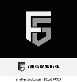 Letra inicial F, G, FG o GF superpuesta, enclavado, logotipo monograma, color blanco y gris sobre fondo negro