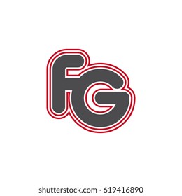 initial letter f and g. fg monogram outline logo
