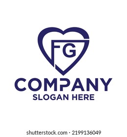 Initial letter F G logo vector design template