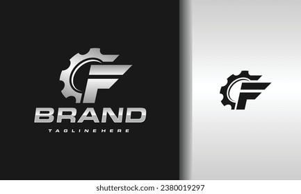 initial letter F gear logo