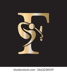 Initial Letter F Golf Logo Design Concept For Hockey Club Symbol
