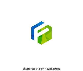 Initial Letter F Hexagon Logo Design Template