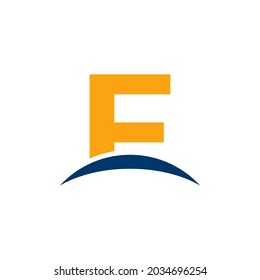 Initial Letter F Horizon Logo Design Template. Eps10 Vector