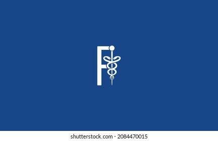 Initial Letter F incorporated with Caduceus Medical Logo Design